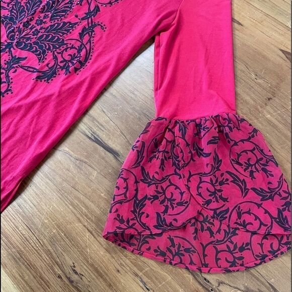 JM Collection Red Blouse  - Picture 3 of 9